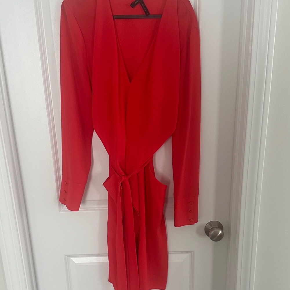 BCBGMaxAzria Vibrant Red Long Sleeve Dress